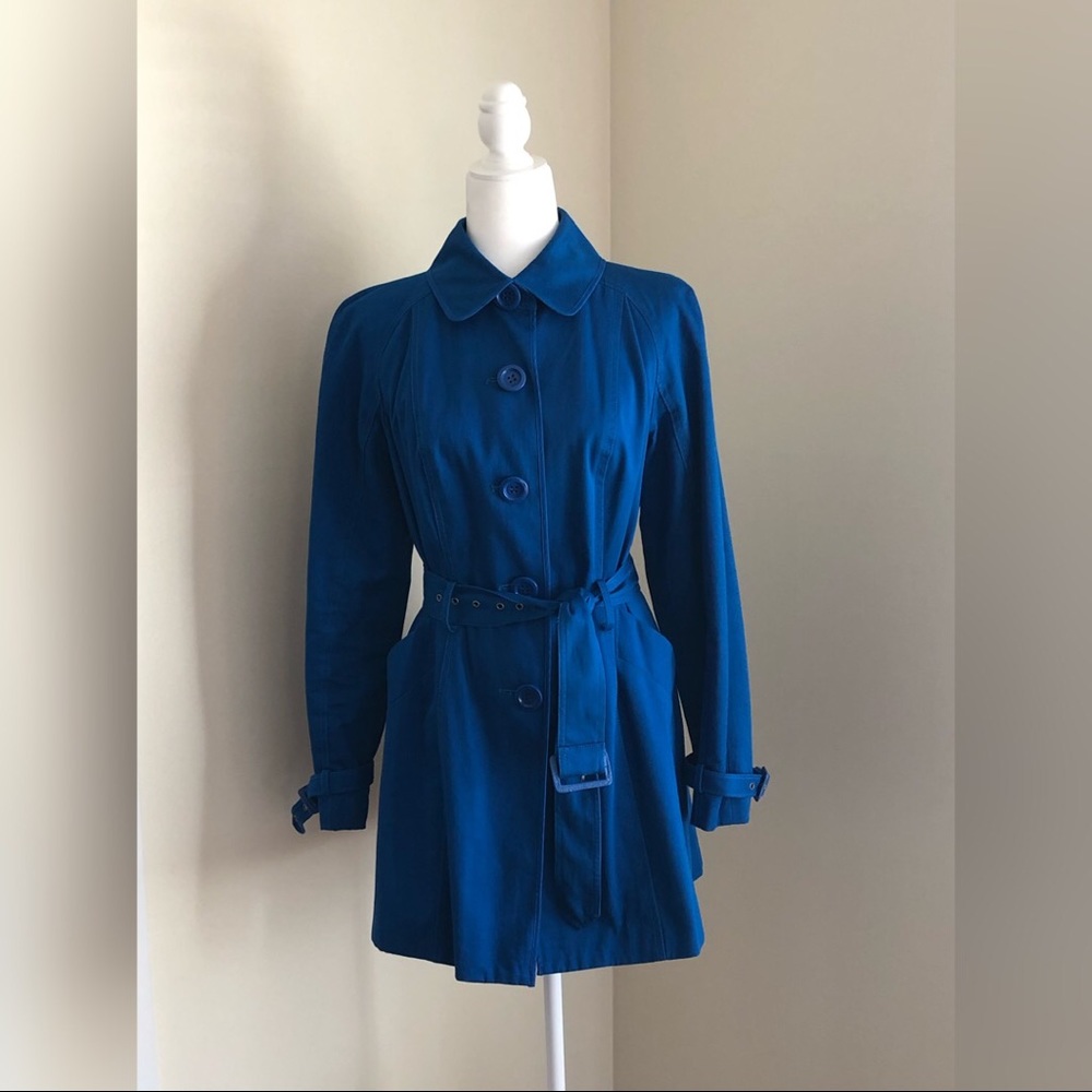 INC Cobalt Blue Trench Coat